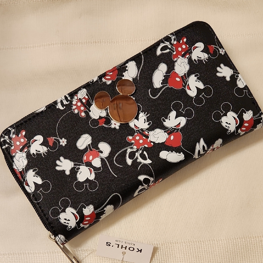 Kohl's Black and Red Mickey Mouse Wallet